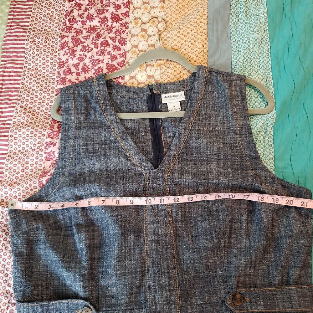 Liz Claiborne Denim Sleeveless V-Neck Sundress - Picture 5 of 6